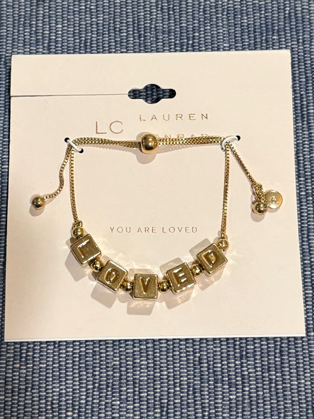 ⭐️ Gold Letter 'LOVED' Adjustable Bracelet   Lauren Conrad